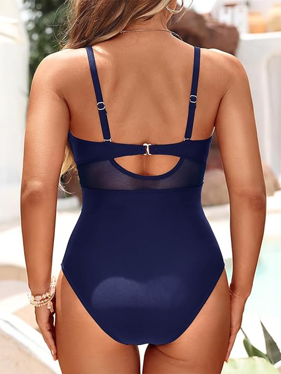 CIRENA | Eénstuk Badpak met Transparante Accenten en Elegante Corrigerende Pasvorm