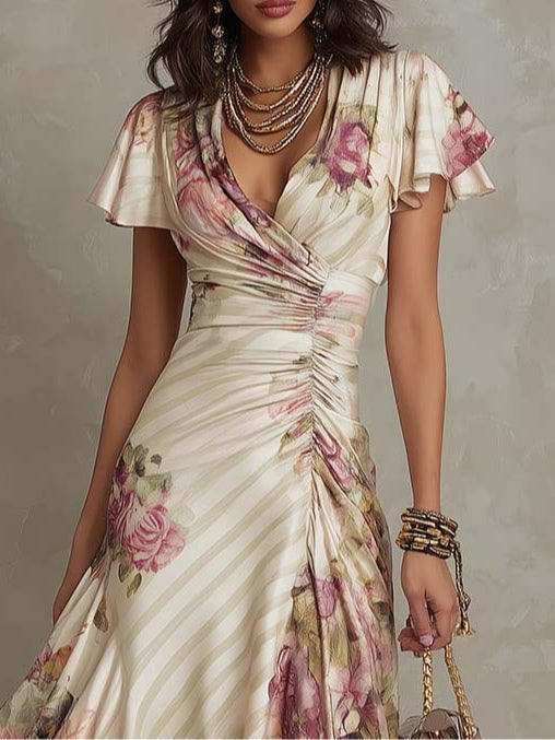 Juliette | Elegante Satijnen Bloemenjurk