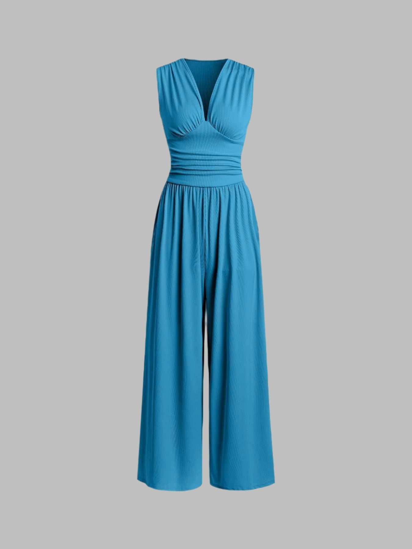 Luvexe – Chique mouwloze jumpsuit met wijde pijpen