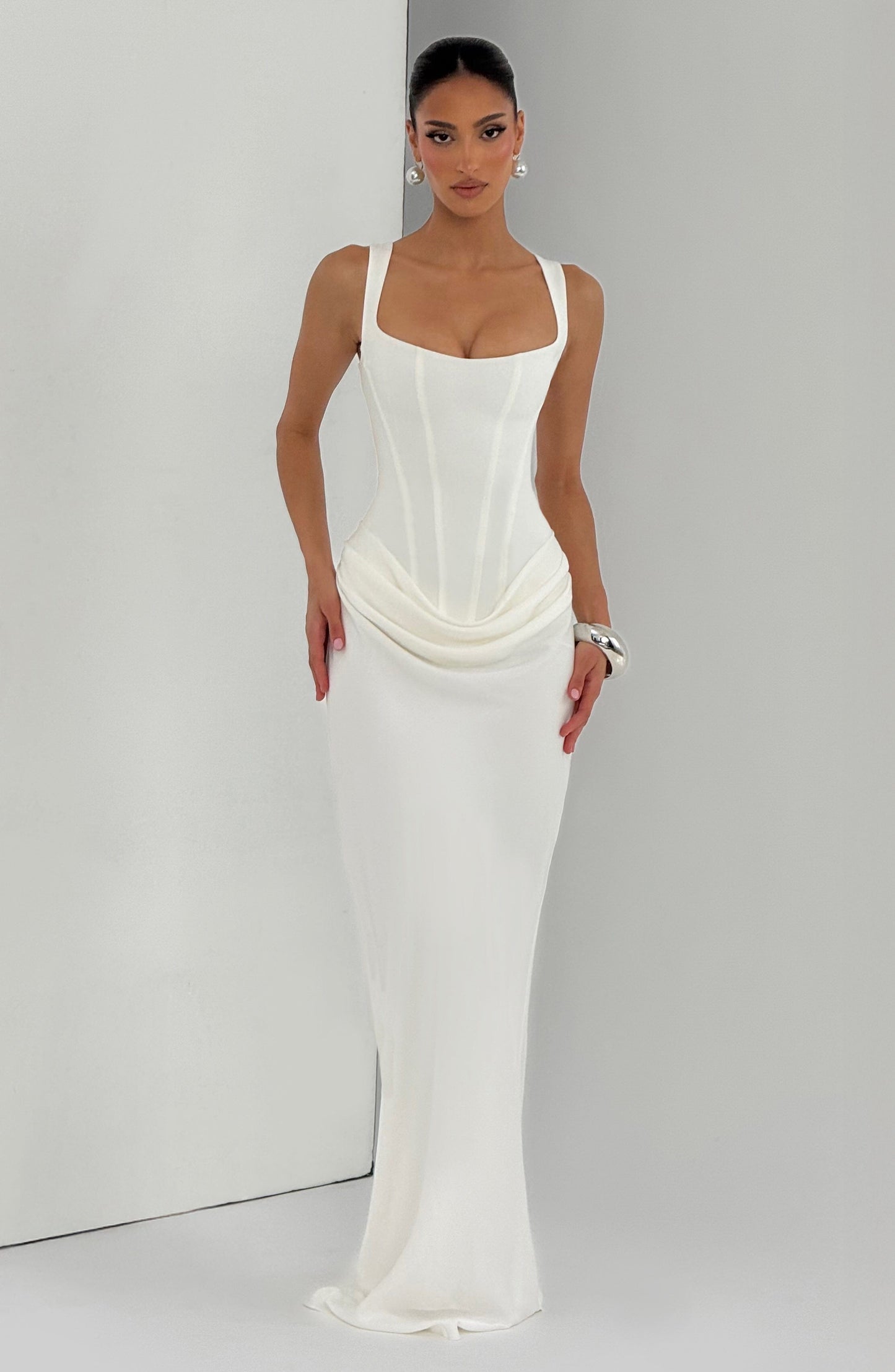 Arabella | Elegante Maxi Jurk in Ivoorwit