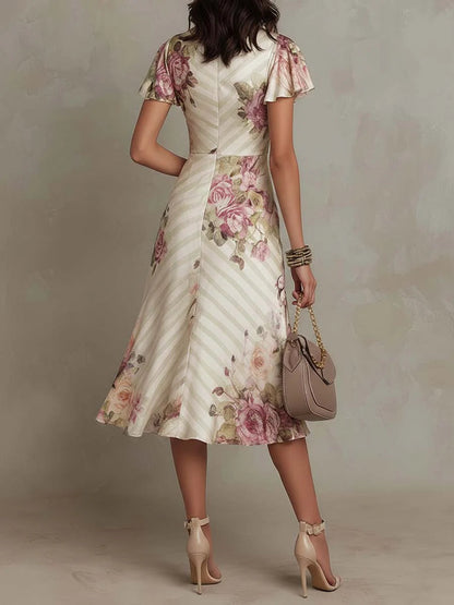 Juliette | Elegante Satijnen Bloemenjurk