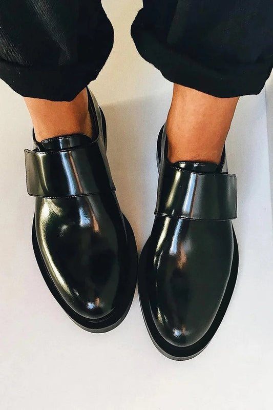 RAVELLO | Elegante glanzende mocassins met band voor een perfecte stijl