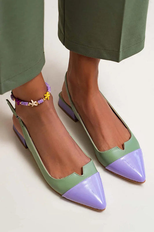 OCEANNE | Elegante ballerina's met punt en bicolore details voor een verfijnde stijl