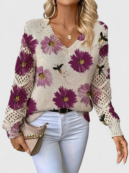 ELYSIA | Elegante trui met bloemendessin