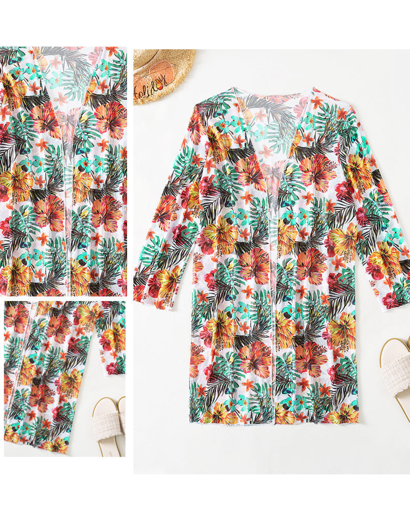 Fleurine | Bikini met bloemenprint en strandcover-up