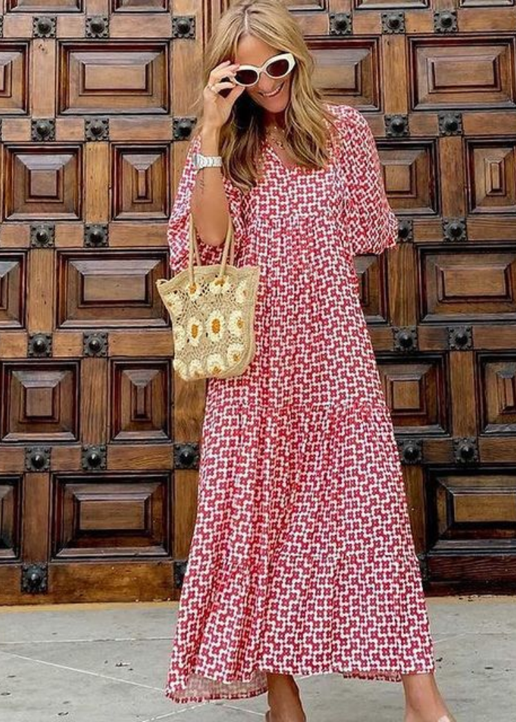 Elara | Luchtige maxi-jurk met unieke speelse print