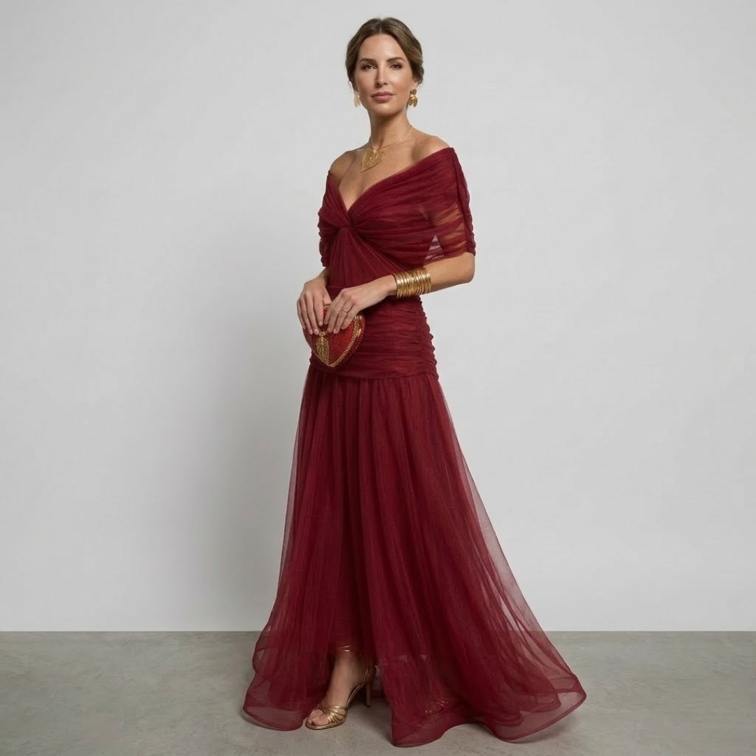 MIRABELLE | Elegante Maxi-jurk met Flatterende Taille en Tijdloze Klasse