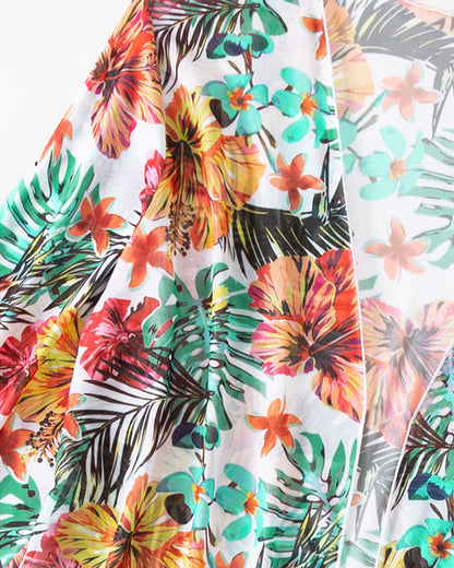 Fleurine | Bikini met bloemenprint en strandcover-up