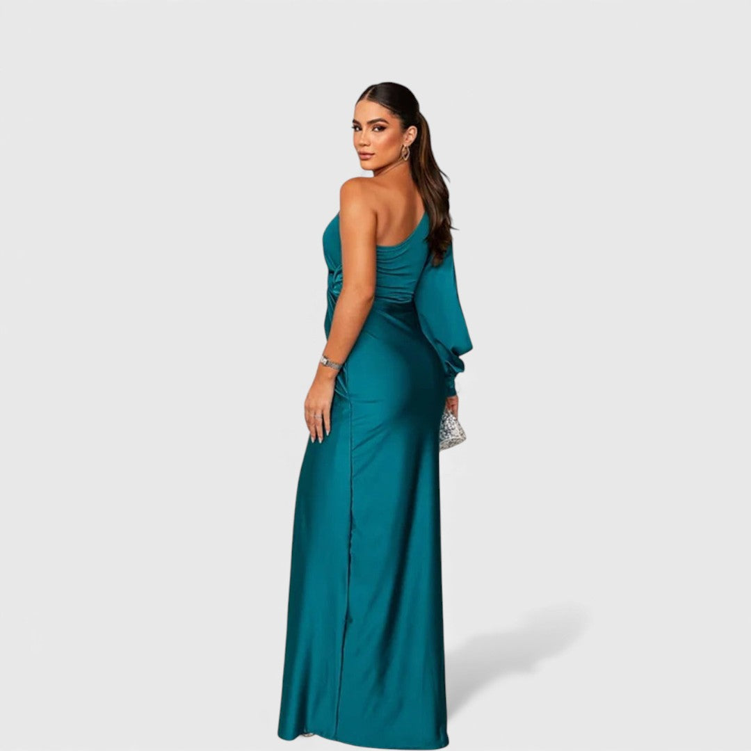 VALERIE | Elegante Maxi Jurk met One-Shoulder Pasvorm voor Avond & Feest