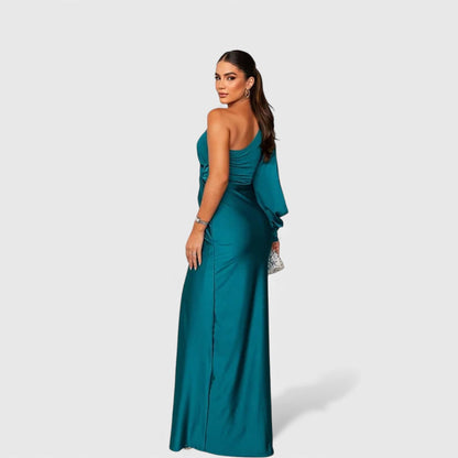 VALERIE | Elegante Maxi Jurk met One-Shoulder Pasvorm voor Avond & Feest