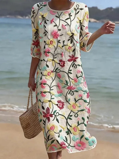 Isabella | Vintage Geborduurde Jurk