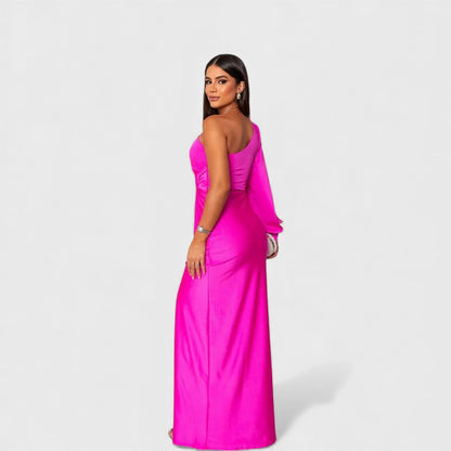VALERIE | Elegante Maxi Jurk met One-Shoulder Pasvorm voor Avond & Feest
