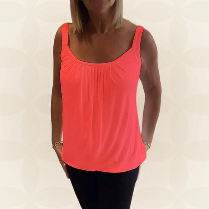 Sarah | Geplooide echte relaxte mouwloze top 1+1 GRATIS