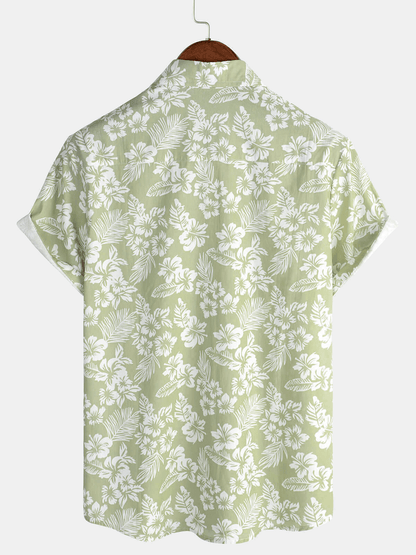 Aurelio | Hawaïblouse met korte mouwen en bloemenpatroon