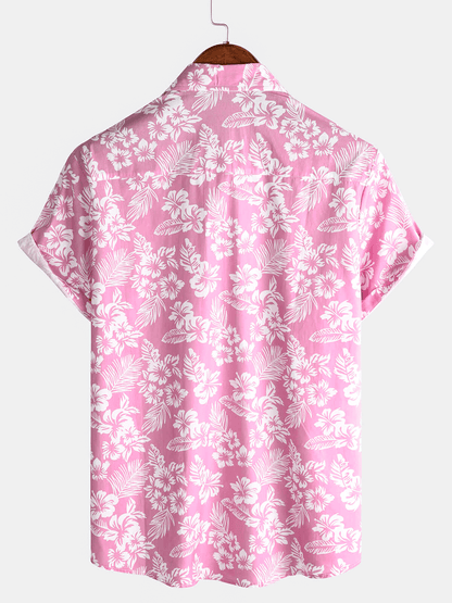 Aurelio | Hawaïblouse met korte mouwen en bloemenpatroon