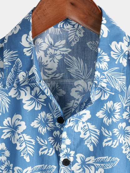 Aurelio | Hawaïblouse met korte mouwen en bloemenpatroon