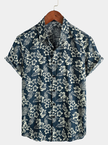 Renzari | Katoenen Hawaii Overhemd met Korte Mouwen