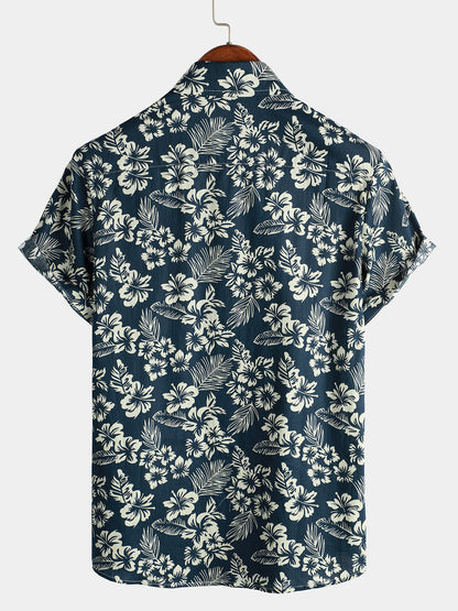 Renzari | Katoenen Hawaii Overhemd met Korte Mouwen