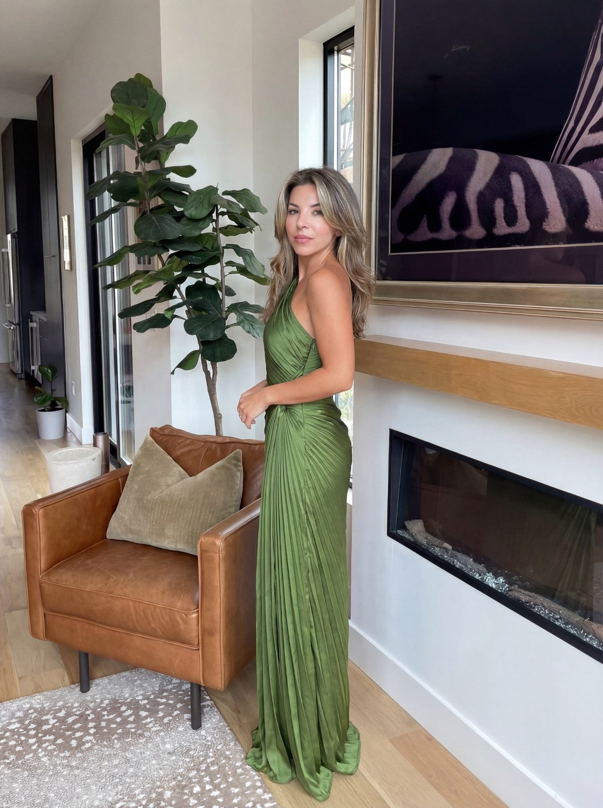 Alessandra | Elegante One-Shoulder Jurk met Plooidetails