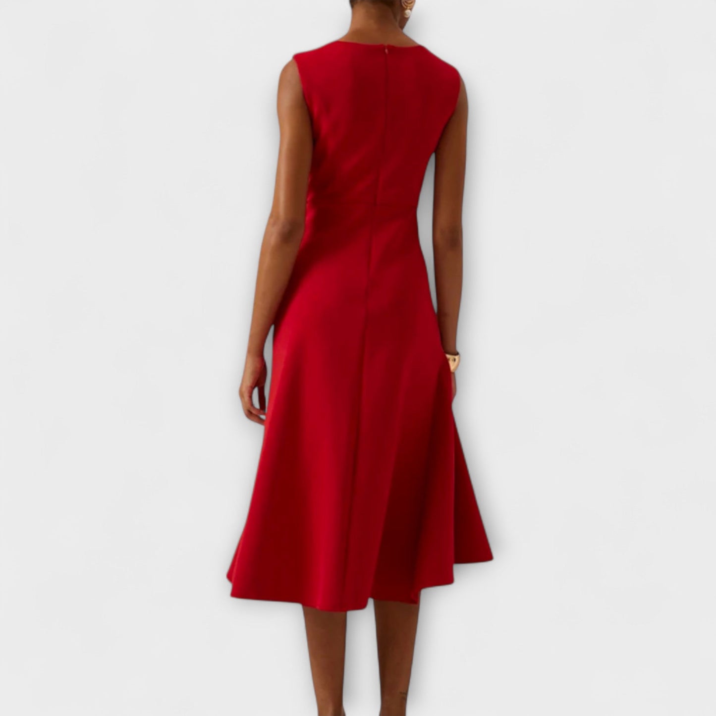 ESMÉE – Asymmetrische Midi Jurk met Drapage