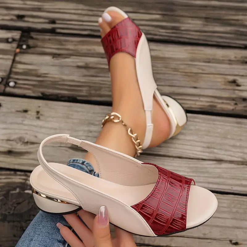 Emma | Sandalen met Luxe Crocodetail