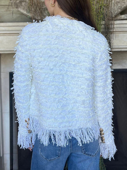 ZENAYA | Elegante Jas met Franje, Nieuwe Trend voor een Verfijnde Stijl en Dagelijks Comfort