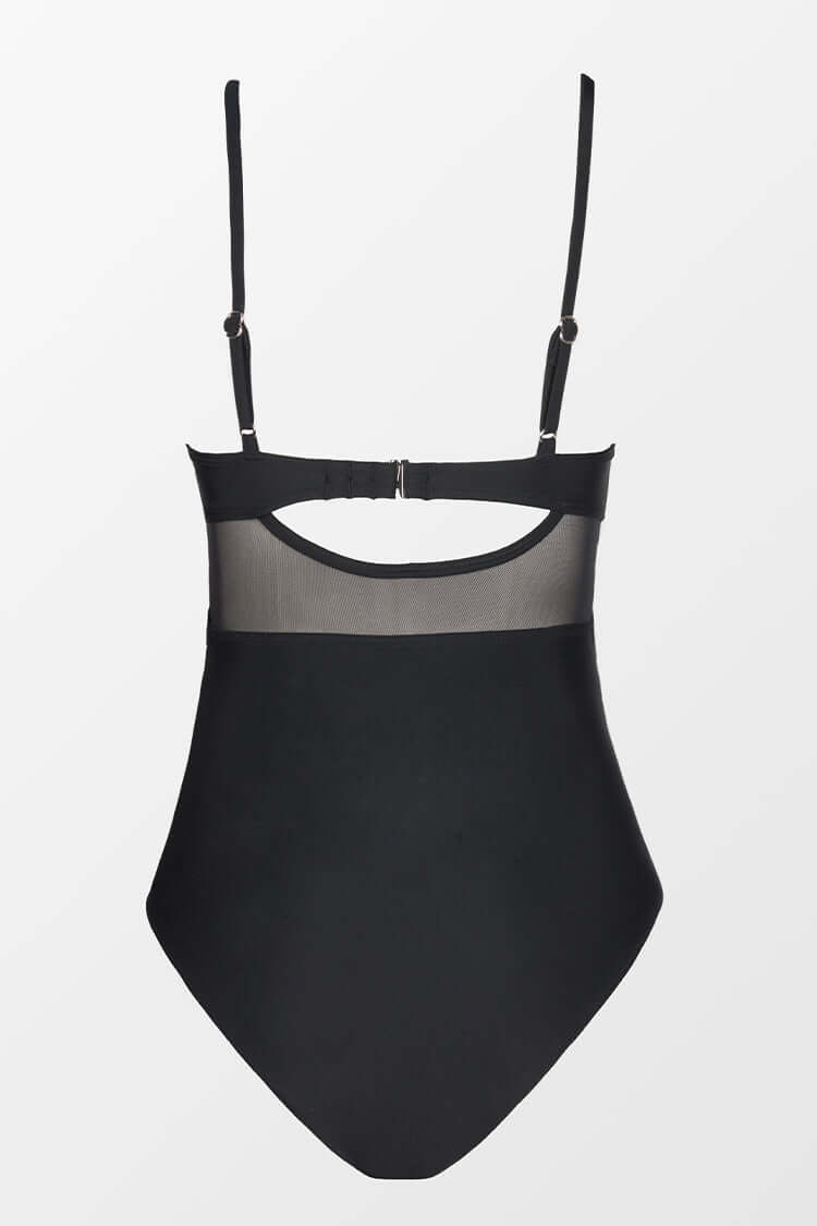 CIRENA | Eénstuk Badpak met Transparante Accenten en Elegante Corrigerende Pasvorm
