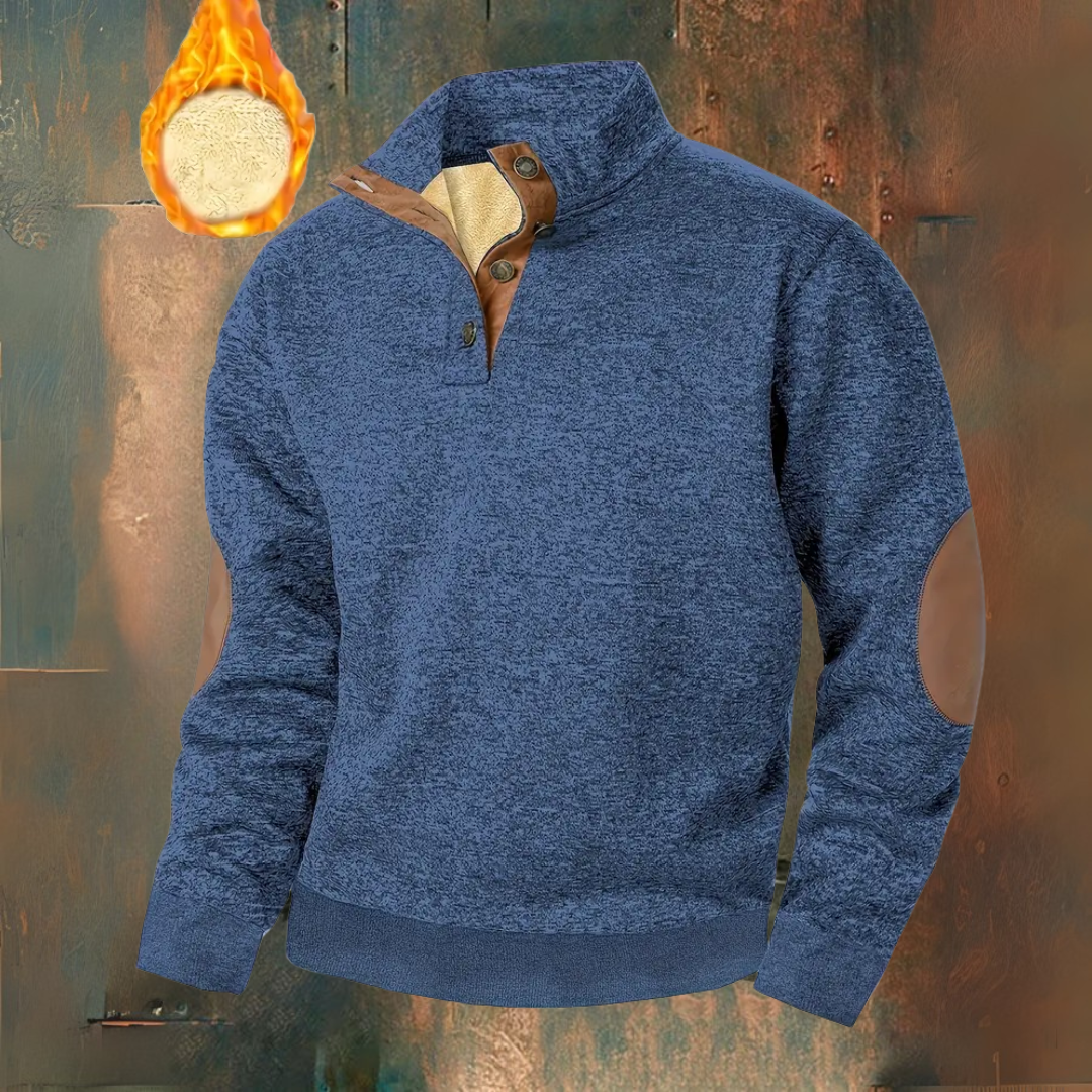 LEANDRO | Warme fleece trui met knoopsluiting