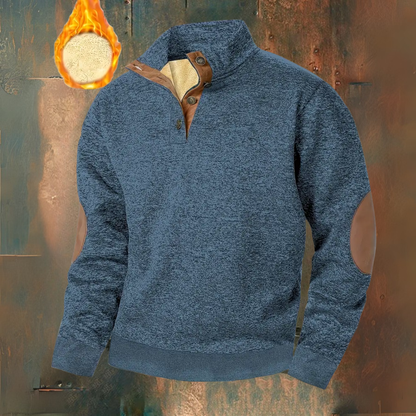 LEANDRO | Warme fleece trui met knoopsluiting