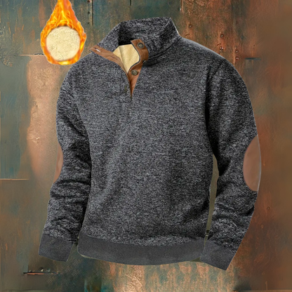 LEANDRO | Warme fleece trui met knoopsluiting