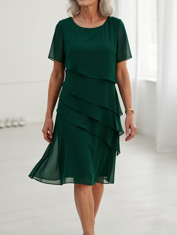 Aurélie | Elegante soepelvallende jurk met ruches