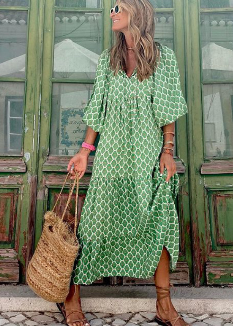 Elara | Luchtige maxi-jurk met unieke speelse print
