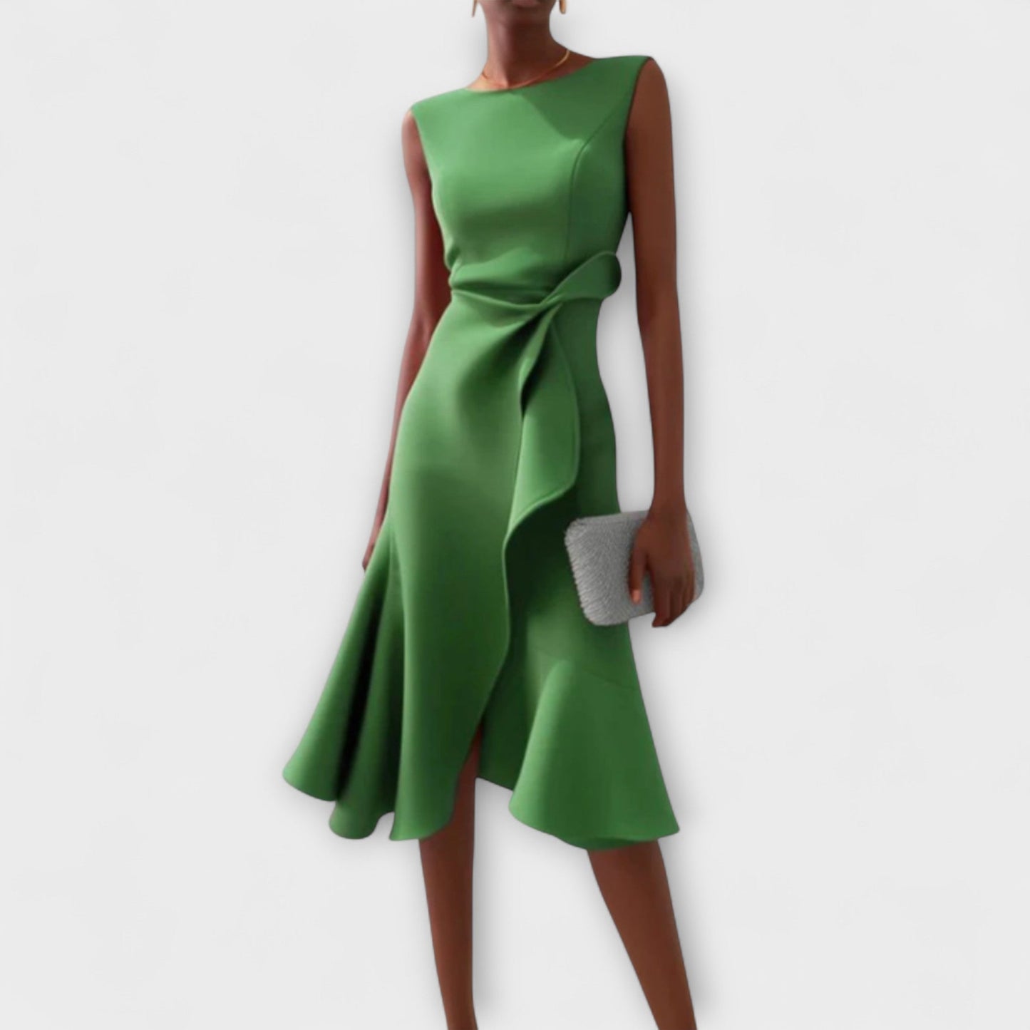 ESMÉE – Asymmetrische Midi Jurk met Drapage