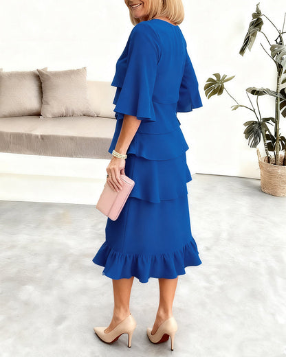 Amara | Elegante soepelvallende jurk met volants