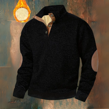 LEANDRO | Warme fleece trui met knoopsluiting