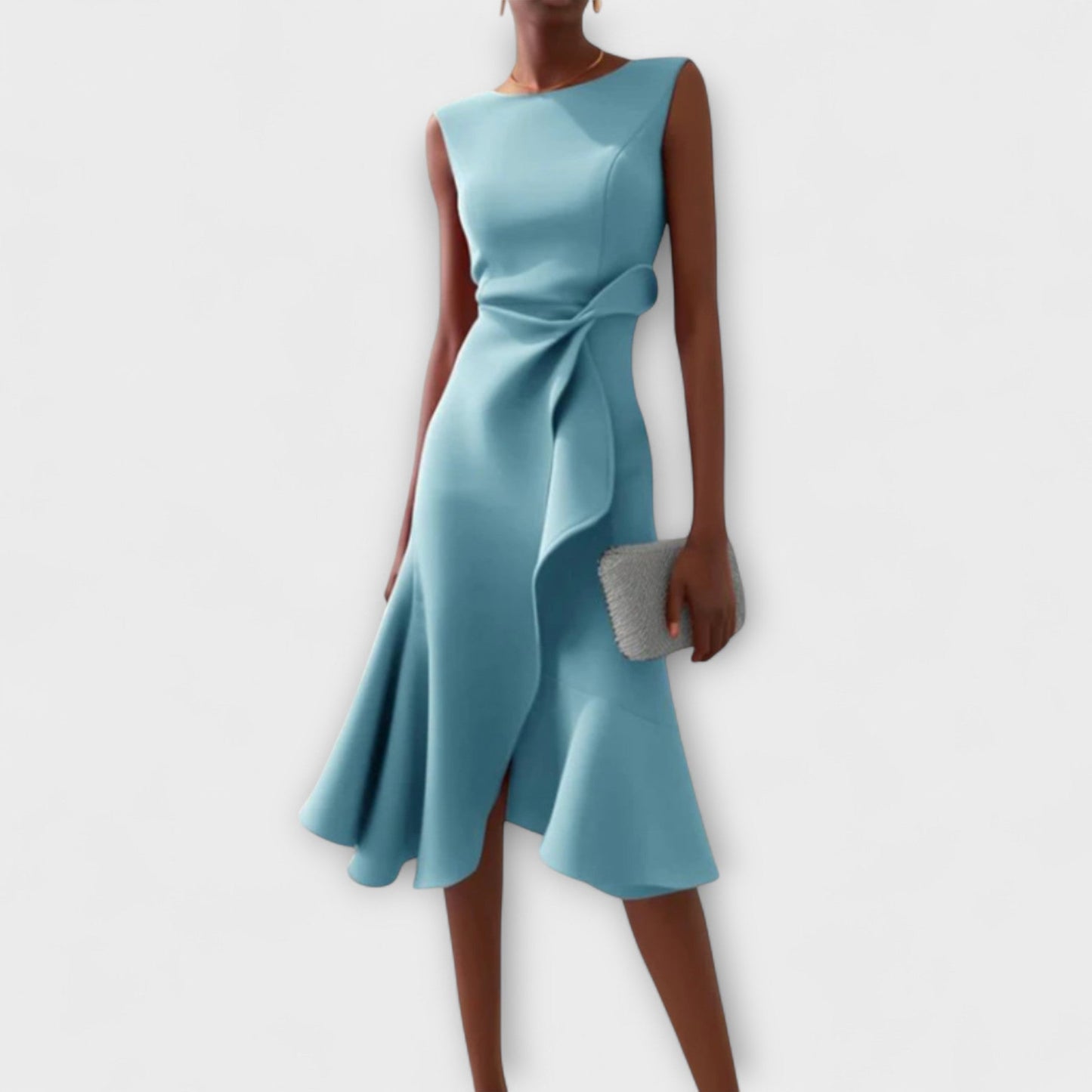 ESMÉE – Asymmetrische Midi Jurk met Drapage