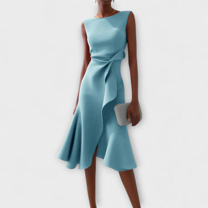 ESMÉE – Asymmetrische Midi Jurk met Drapage