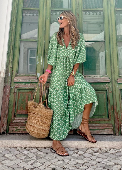 Elara | Luchtige maxi-jurk met unieke speelse print