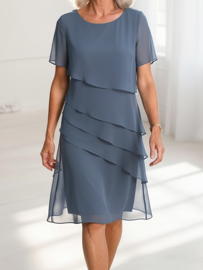 Aurélie | Elegante soepelvallende jurk met ruches