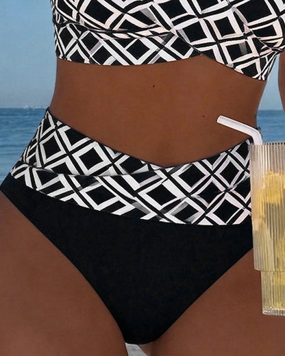 Mireia | High-waist bikini met ruitprint