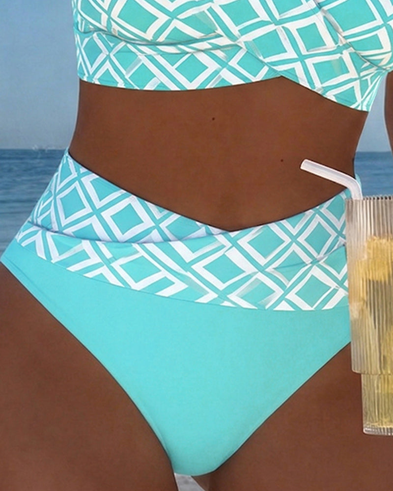 Mireia | High-waist bikini met ruitprint