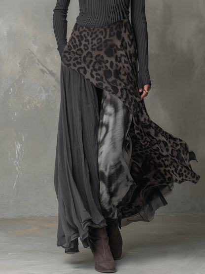 Kaia | Lange Jurk met Luipaardprint