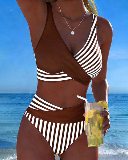 Émilienne | Overslagbikini met streeppatroon