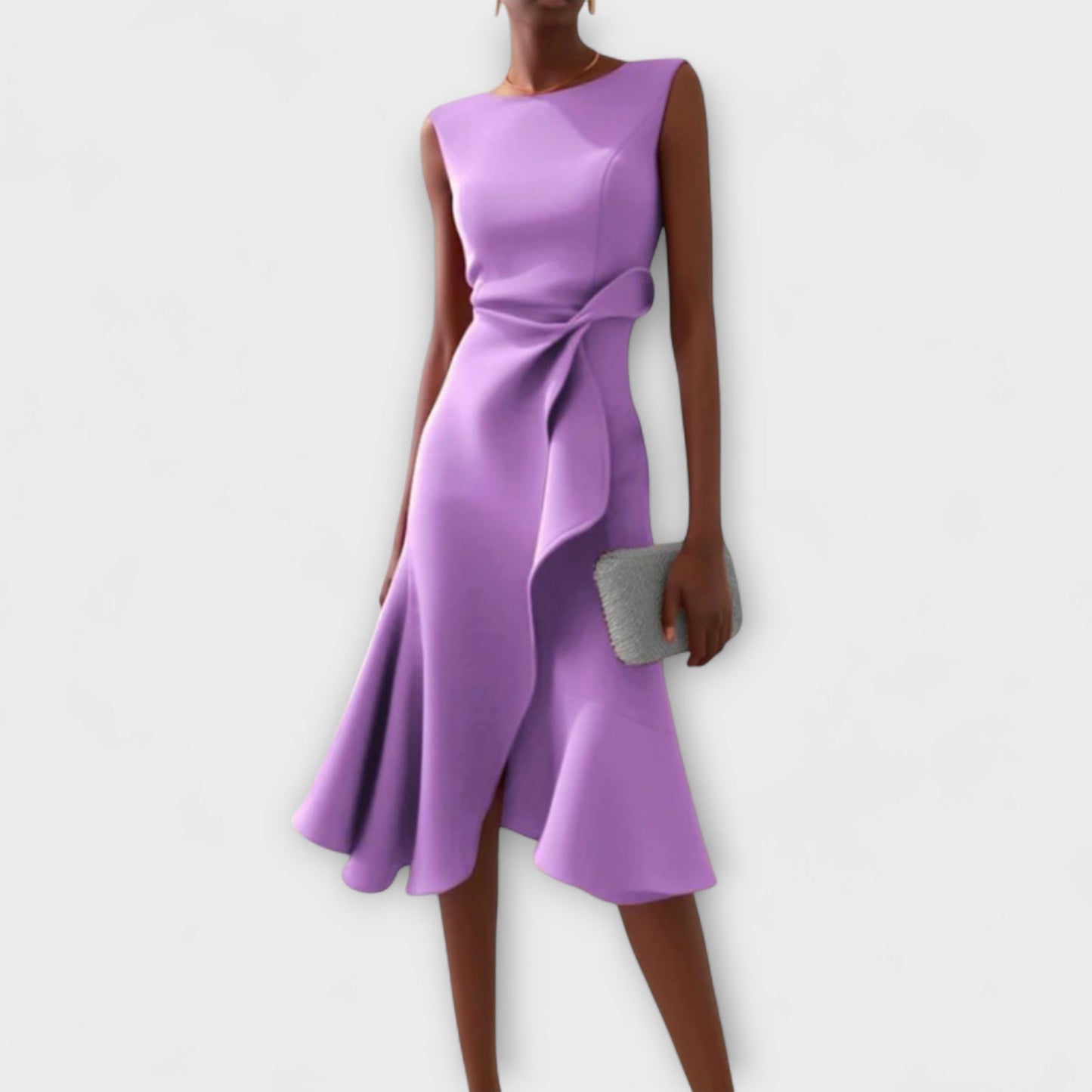 ESMÉE – Asymmetrische Midi Jurk met Drapage