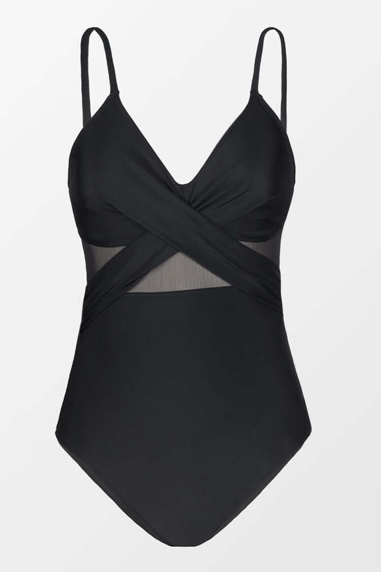 CIRENA | Eénstuk Badpak met Transparante Accenten en Elegante Corrigerende Pasvorm