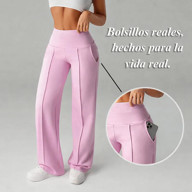 Livia – Wijde broek met rechte pijpen 1+1 GRATIS