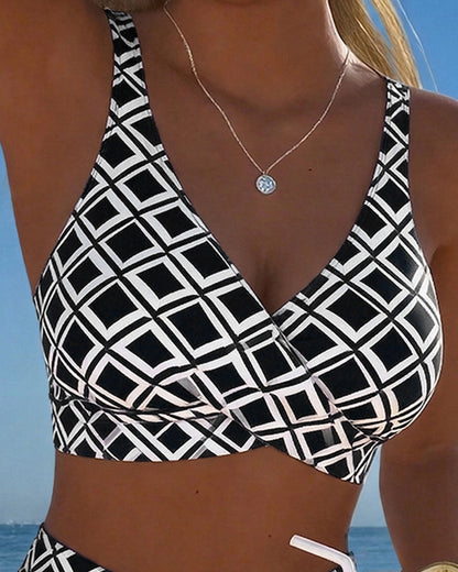 Mireia | High-waist bikini met ruitprint