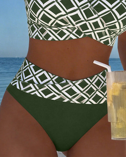 Mireia | High-waist bikini met ruitprint