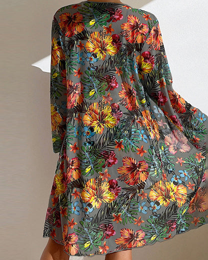 Fleurine | Bikini met bloemenprint en strandcover-up