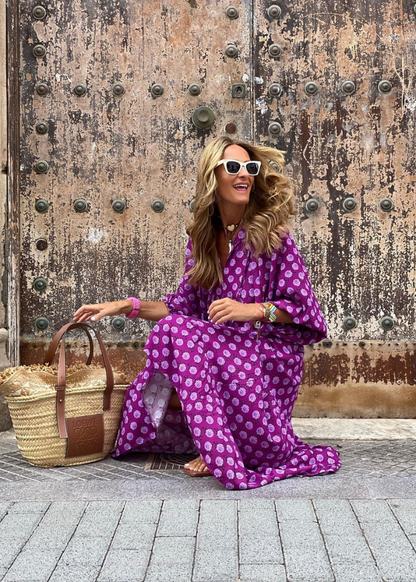 Elara | Luchtige maxi-jurk met unieke speelse print